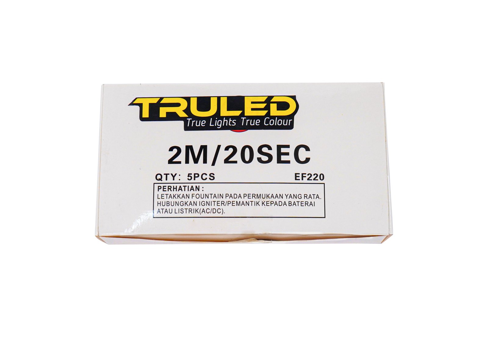 White product box featuring the yellow TRULED logo and the text '2M/20SEC' on the front label.